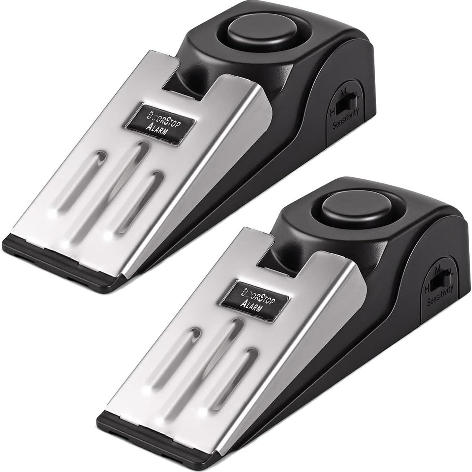 Dsfihjo 2Pcs No Battery Portable Alarm Door Stopper 1/2Pcs 120Db Wireless Portable Door Stop Alarm(2Pcs No Battery)