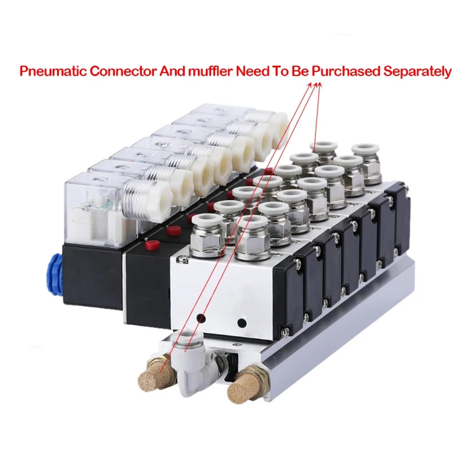 Zylindersteuermagnetventil 4V210-08 Gruppe Zwei-Positionen-Fünfwege-Gruppenventile DC12V DC24V AC220V AC110V Verteiler Bbase 1 2 F(4V210-08 2F,AC220V)