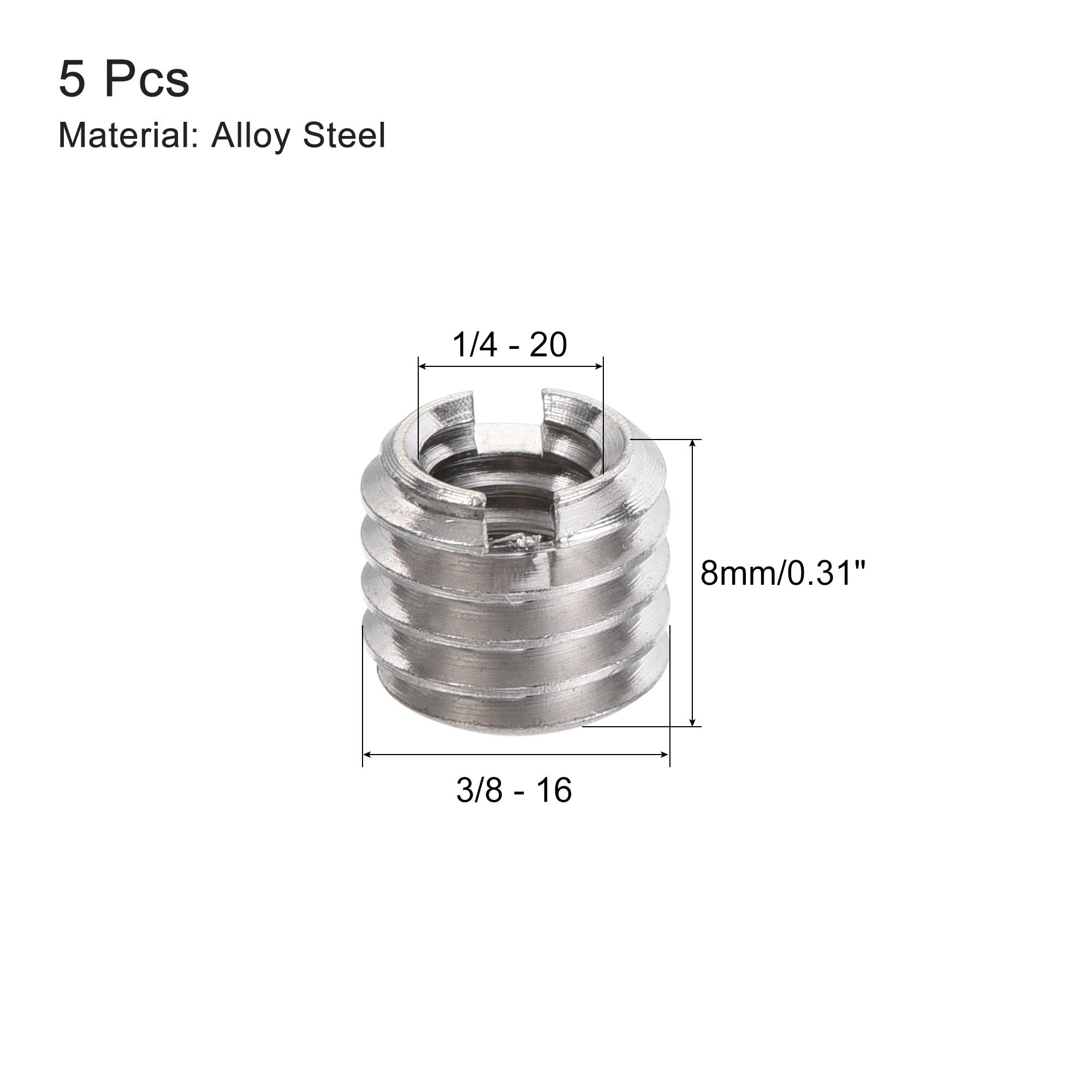 2 Adaptateurs Vis 5/8-11 Femelle à 1/4-20 Mâle - Alliage Aluminium Pour Caméra Trépied