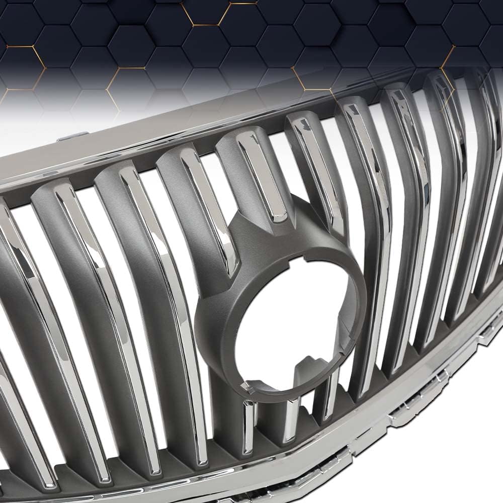 PIT66 Front Upper Bumper Grille Assembly Compatible With Buick Verano Grille 2012-2017 20984572 23172630 23274652 Chrome