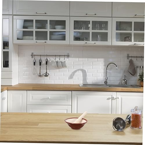 Miniatura 4 de Cuenco de molienda de cerámica trituradora de mortero de madera, condimento de cerámica, cocina, granito de cerámica y cebolla, ajo para niños