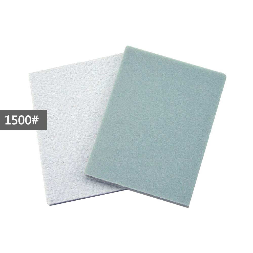 12 Uds 75x100mm lijado esponja bloque almohadilla papel de lija 400 1000 1500 3000 grano flocado papel abrasivo esponja lijado hojas, 1500,75x100mm