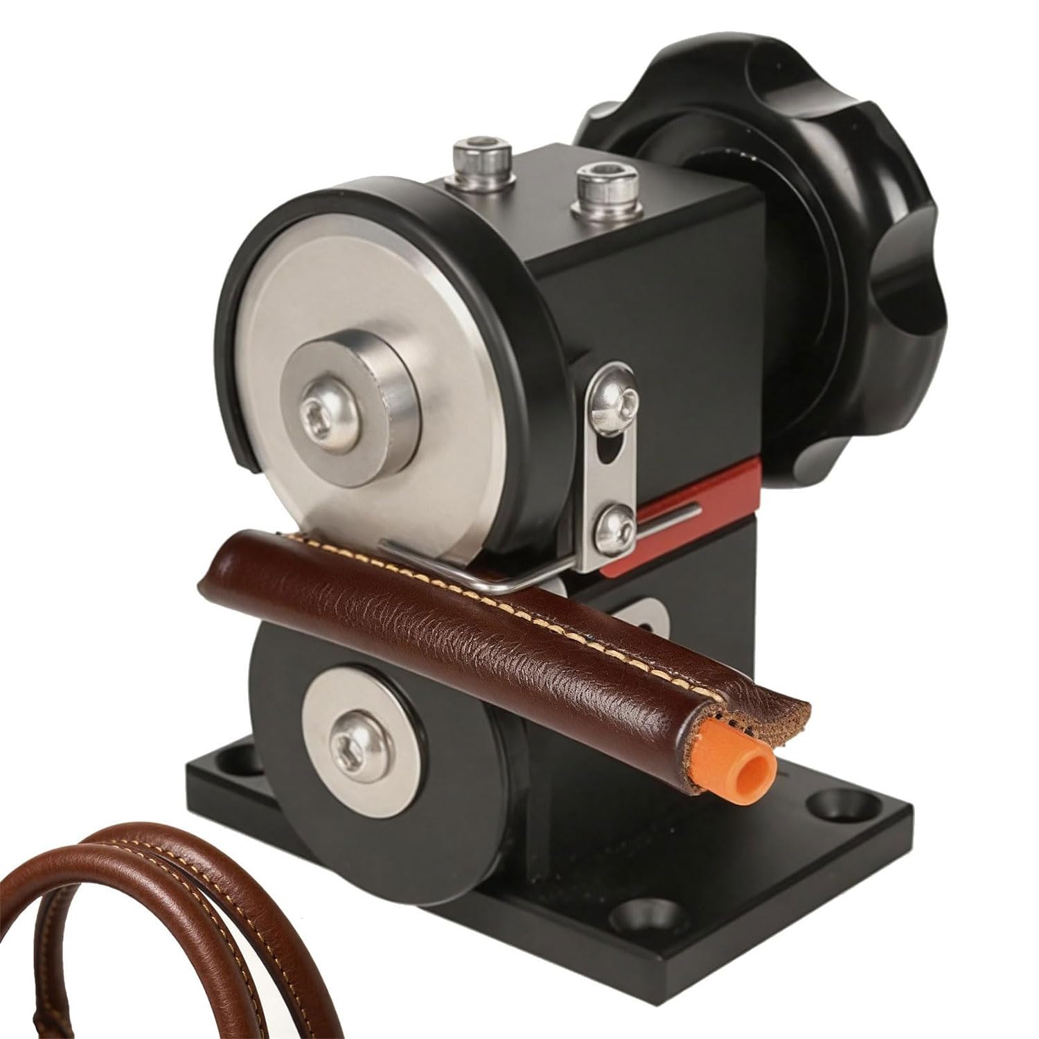 Cortador de cuero con manivela, herramienta de corte de cuero para bricolaje, grosor de corte de 0 a 4 mm, ancho de 25 mm, máquina de corte portátil para hacer bolsas y proyectos de manualidades