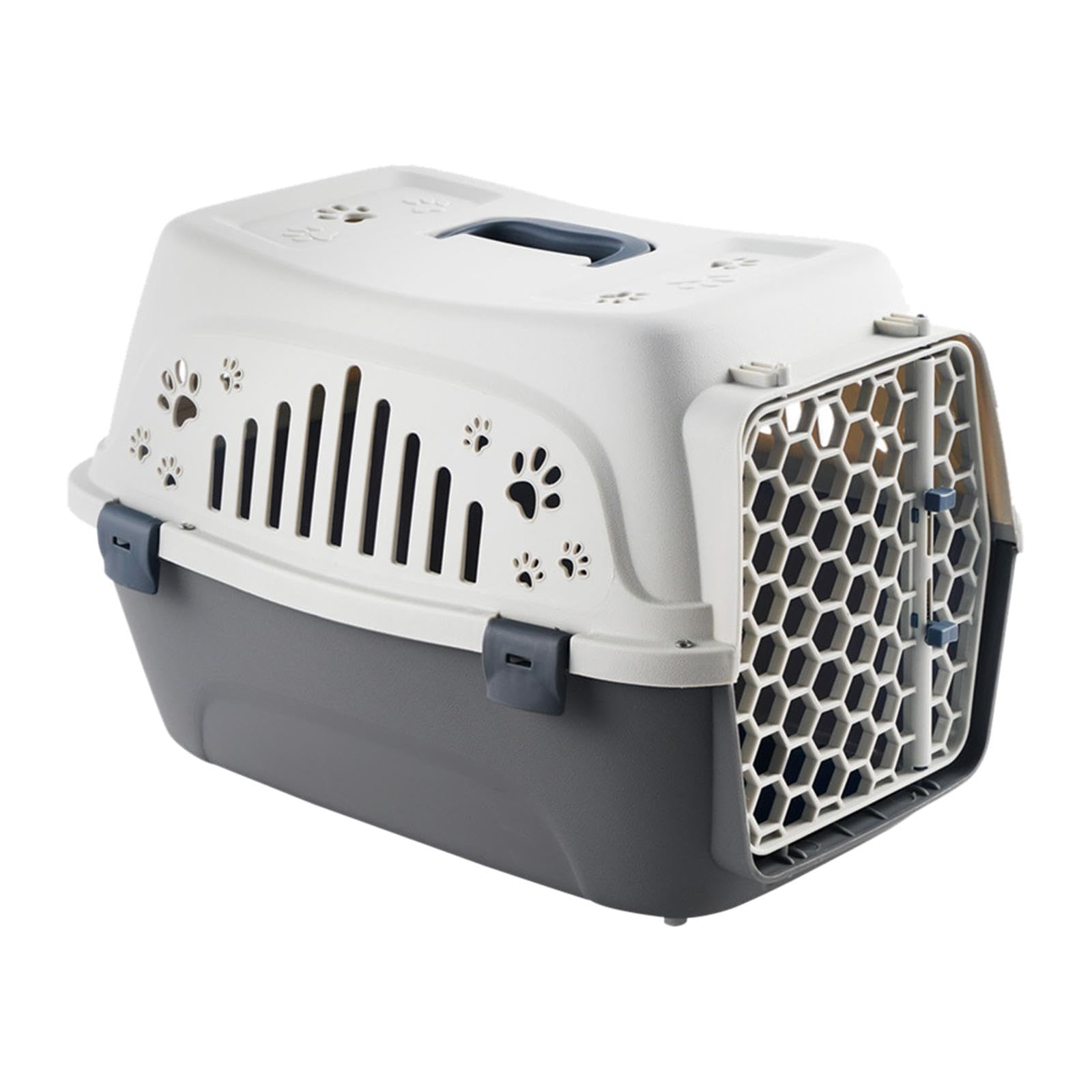 Transportín para Mascotas, Caseta de Viaje para Perros, Caja de Transporte Transpirable, Caseta Portátil Rígida para Mascotas para Tiendas de Mascotas, Beige