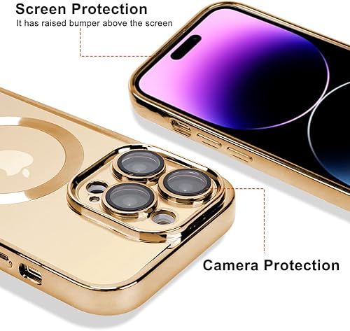 Miniatura 3 de OOK Funda compatible con iPhone 14 Pro Max con protector de lente de cámara compatible con MagSafe antiarañazos a prueba de golpes delgada