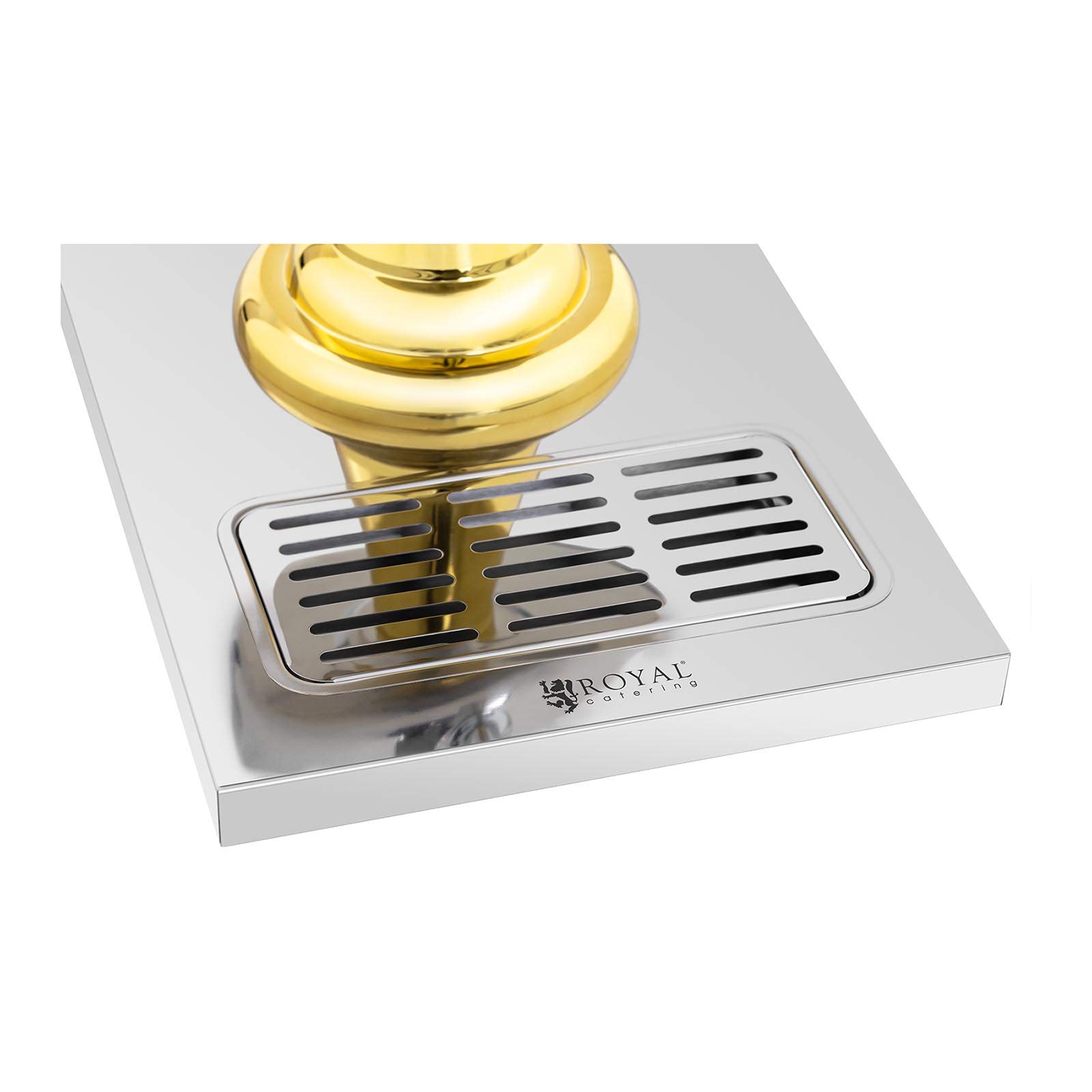Royal Catering RCSD-1G Saftspender 8 L Kühlsystem 1 Behälter Ø 22 cm Getränkespender mit Zapfhahn Retrodesign Tropfschale