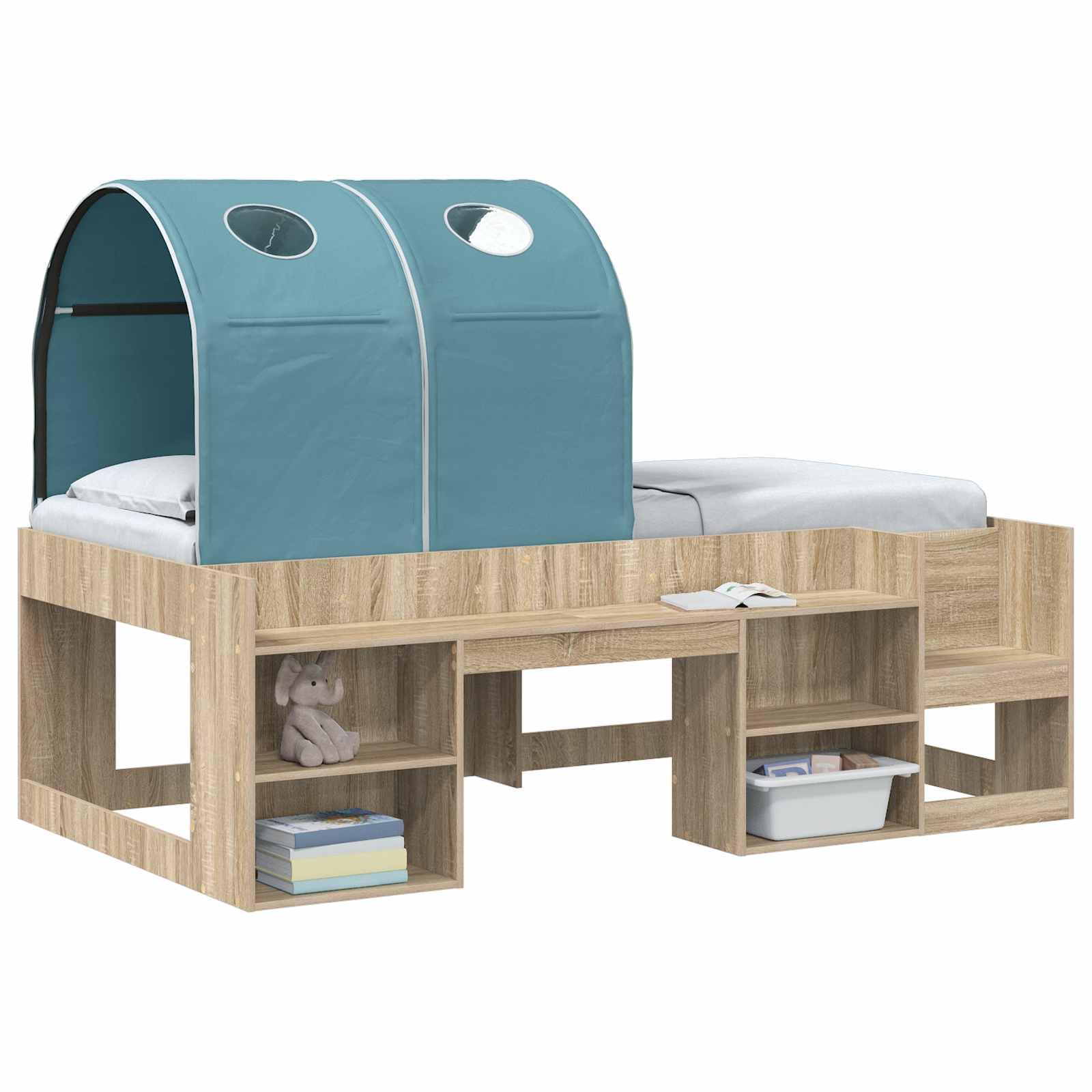 2 túneles de cama azul cielo 211 x 52,5 x 2 cm poliéster interior, accesorio para somier, elevador de cama, conector de cama, soporte para colchón, soporte de soporte, antideslizante, altura
