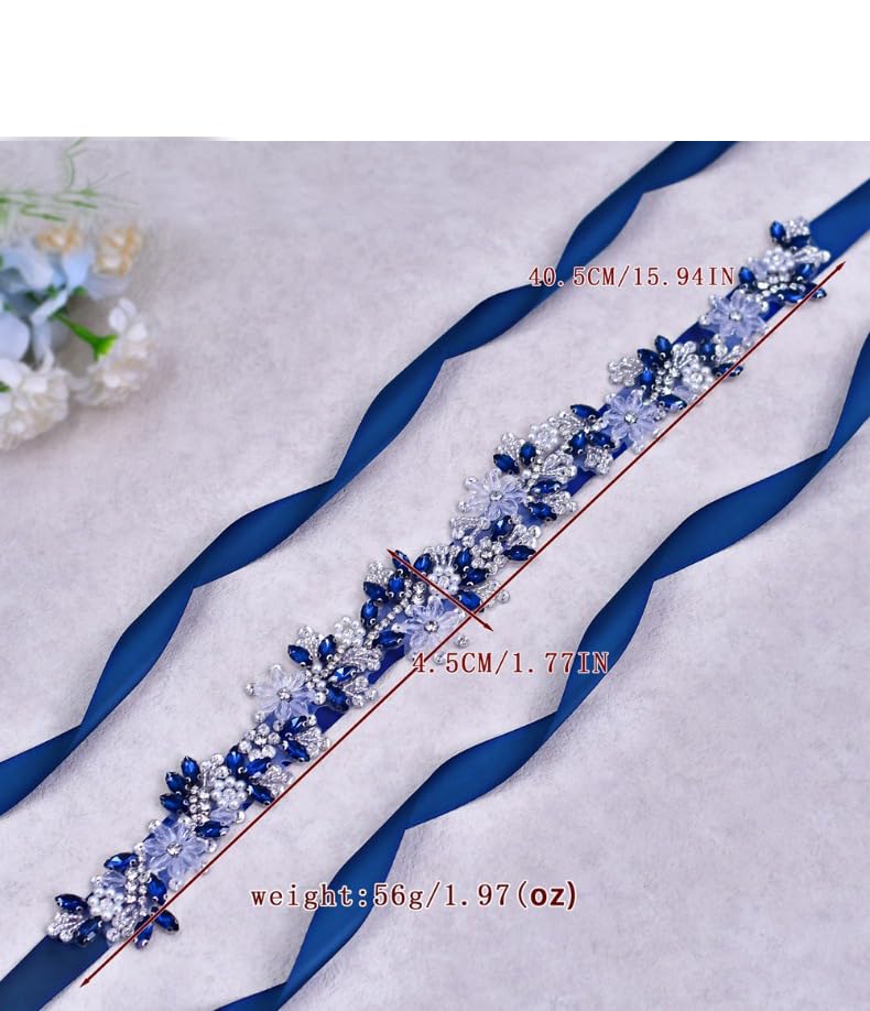 Rhinestone Wedding Bridal Belt for Women Formal Dress Handmade Crystal Beading Wedding Sash Belt4