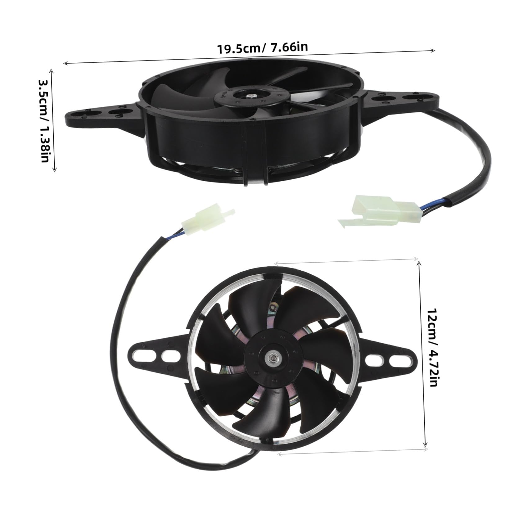 Ventilador de Radiador Eléctrico 150-250cc Plástico Metal Negro