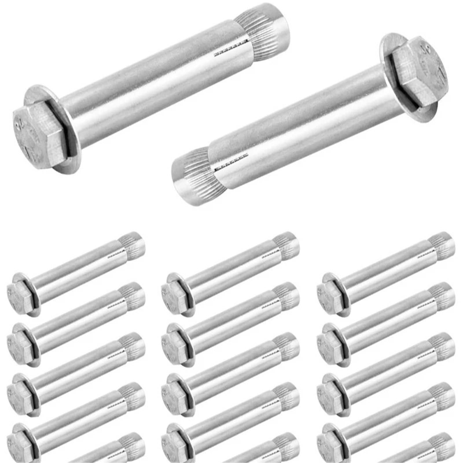 Fisher Tasselli Bulloni ad espansione in acciaio inossidabile M6 M8 M10 M12 Vite con dado esagonale esterno Elementi di fissaggio Bullone metallico for calcestruzzo(Mix,5PCS)