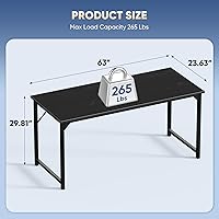 Vista 30 de DUMOS Escritorio de oficina pequeño de 32 pulgadas para computadora de estilo moderno y simple, mesa de trabajo de estudio para el dormitorio