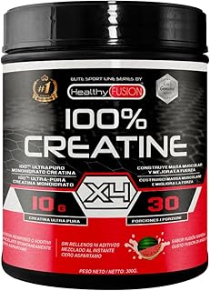 Healthy Fusion Creatina Monoidrata | Creatina Pura microfiltrata | Favorisce la crescita muscolare e migliora la resistenza fisica | Elevata solubilità | Formato in polvere, gusto di Anguria 300gr