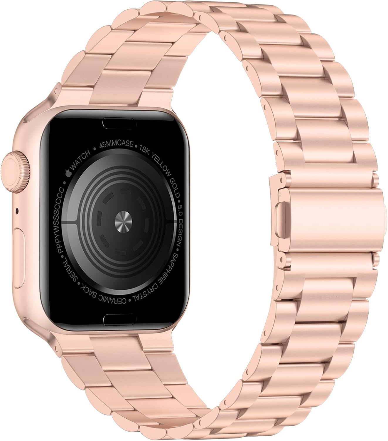 iiteeology Lightweight Stainless Steel Band Designed for Apple Watch Series 1-11, 42mm, 41mm, 40mm, 38mm, SE2&SE3, Replacement iWatch Bands for Women, Rose Gold - Image 9