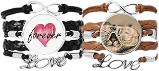 Animal Glasses Cat Photograph Shoot Bracelet Hand Strap Leather Rope Forever Love Wristband Double Set