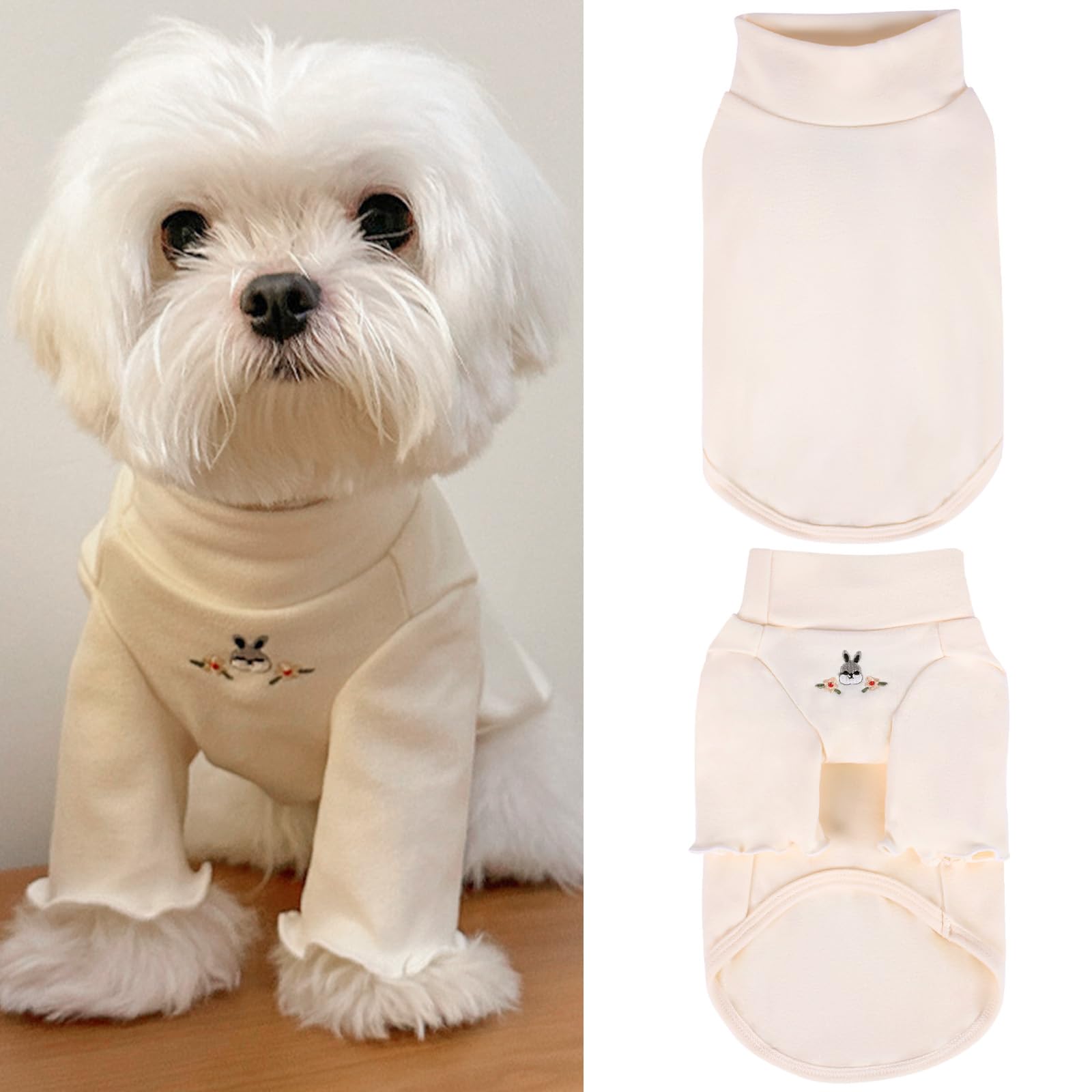 Yaopelky Dog Sweatshirt for Small Medium Dogs Cats Fall Pet T-Shirt Long Sleeve Puppy Outfit Casual Doggy Clothes for Yorkie Chihuahua (M(3-4.5kg)