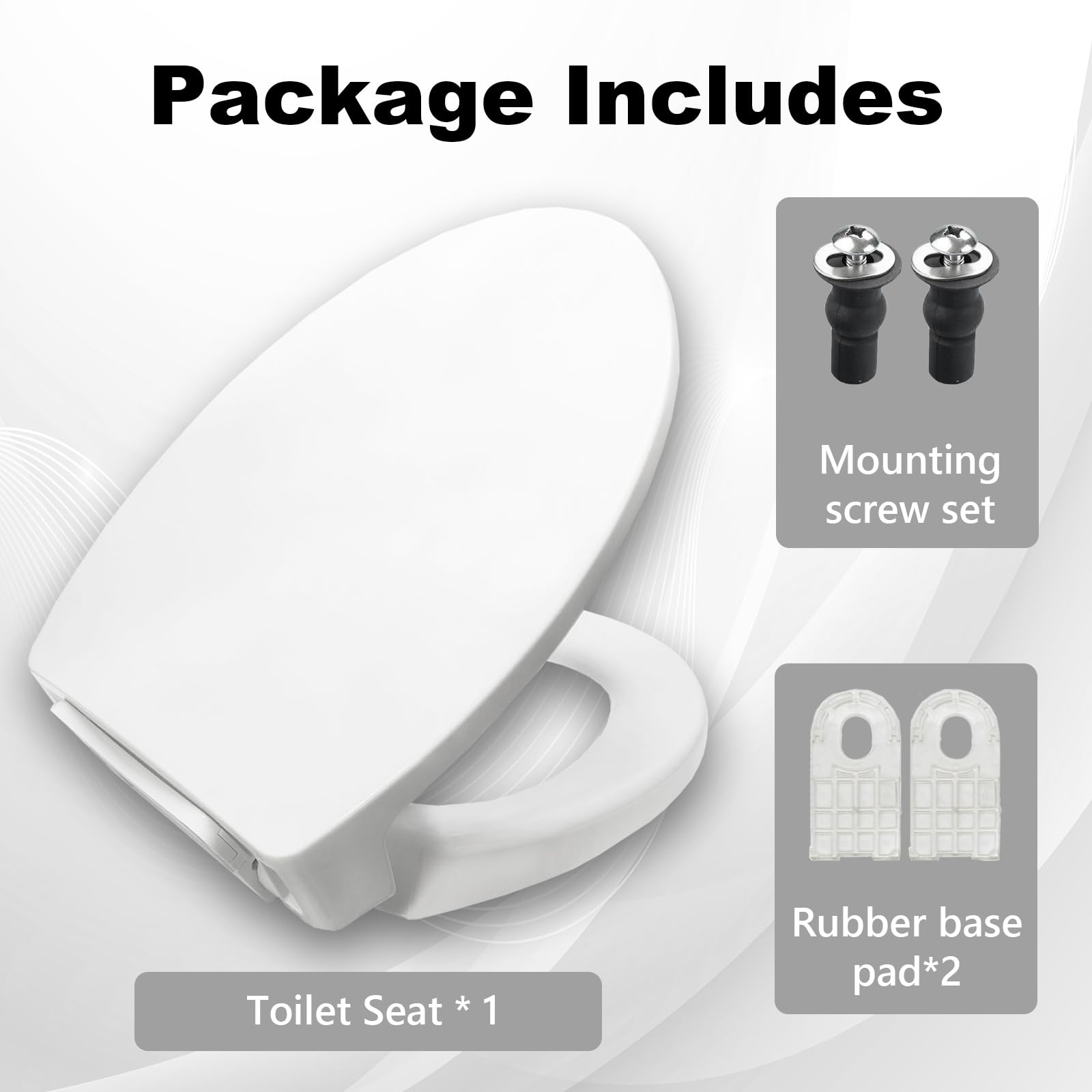 Slow-Close Elongated Toilet Seat - Compatible With TOTO SS114/SS115/SS154/SS204/SS224, Soft Close, Cotton White