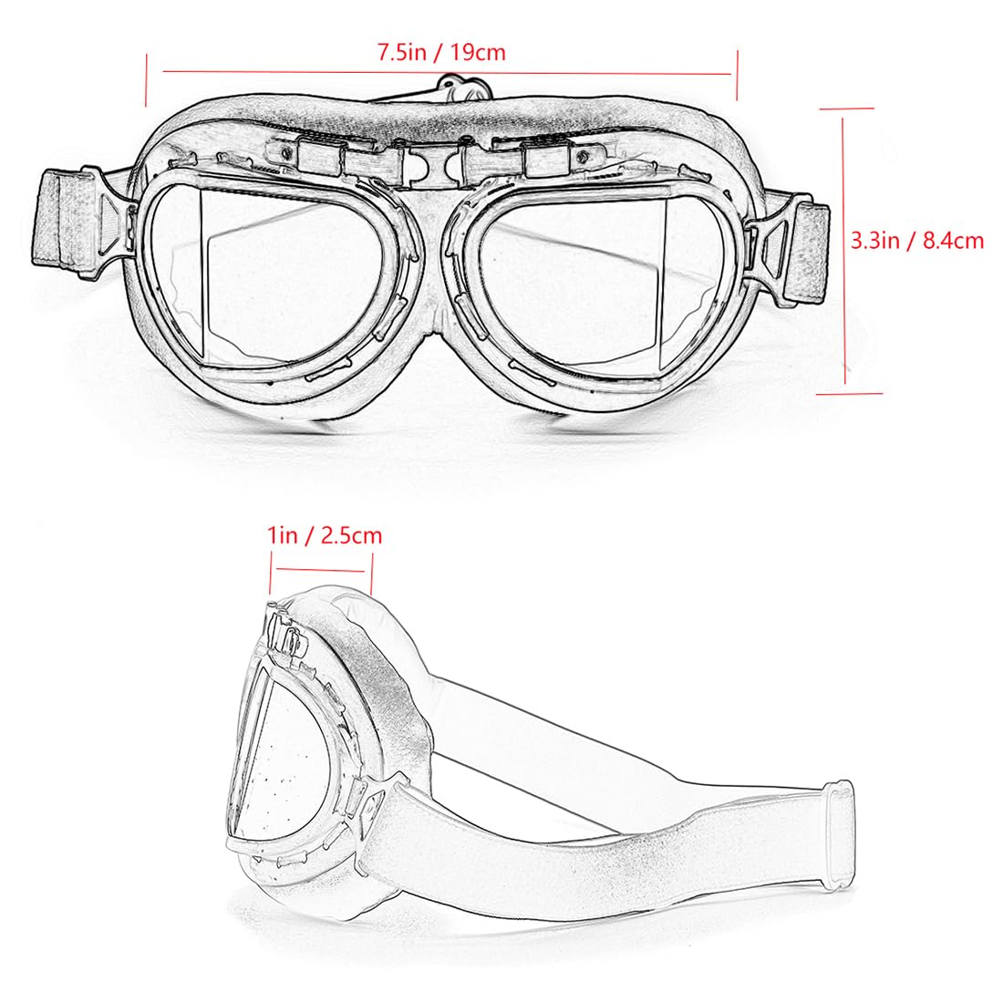 Vintage Aviator Occhiali Moto Occhiali Moto Moto Motocross Pilot Goggles