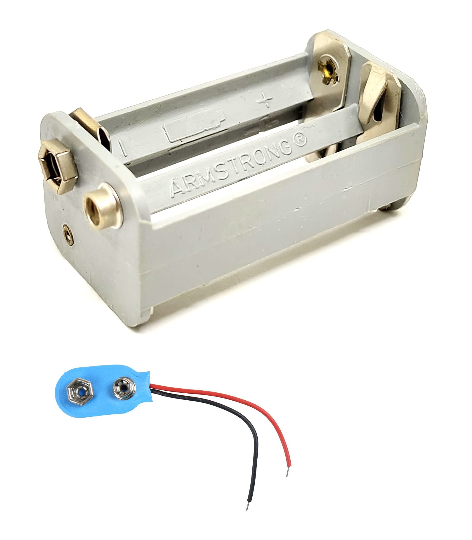 Invento 1PCS 4 x AA Size Cell Battery Holder Box Plastic Case Tray with 9V Snap Connector