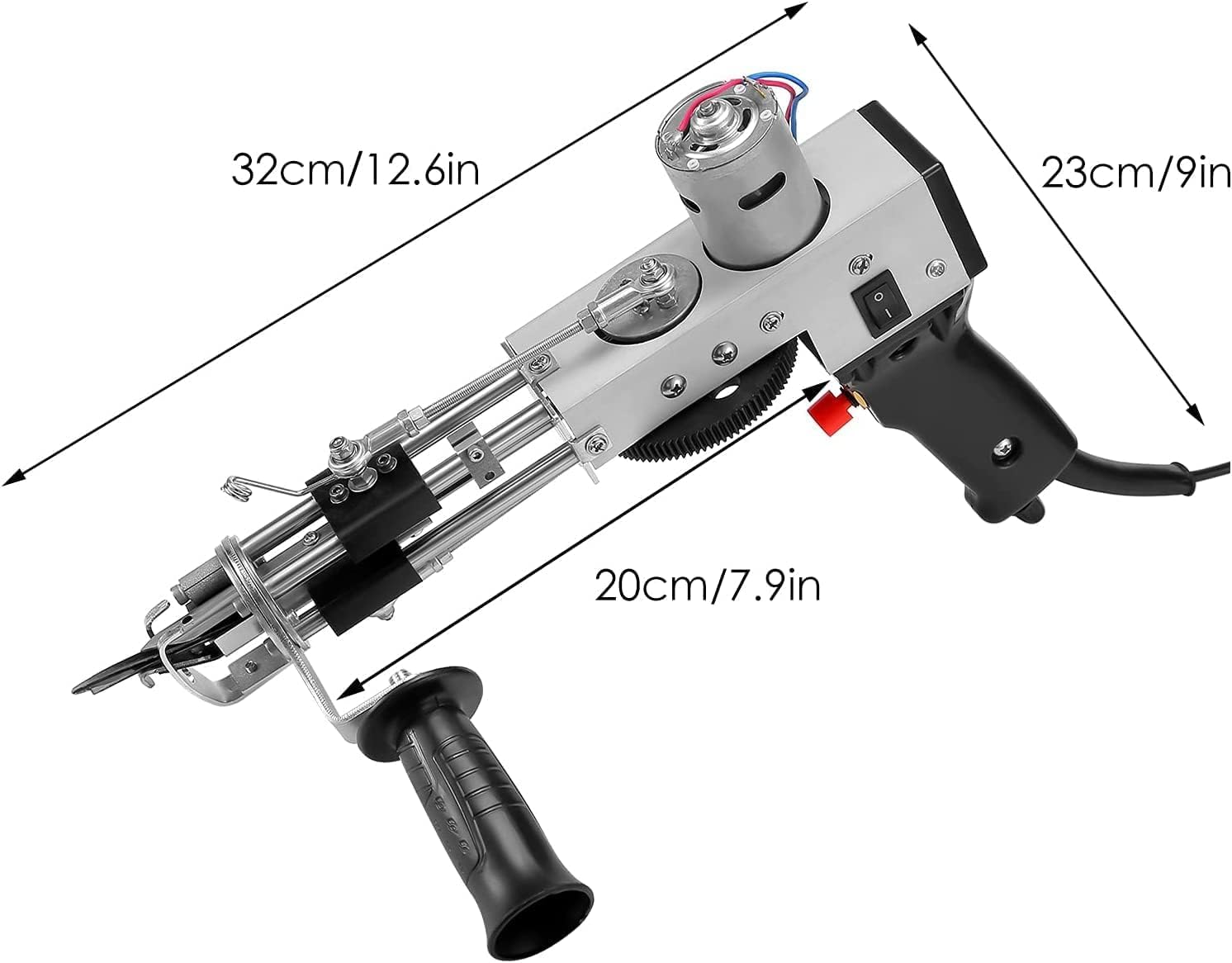 Pistola Tufting,5-40 Steps/S Tufting Gun Pistola elettrica a spruzzo 7-21 mm Regolabile Macchina per maglieria Tappeti per Natale Artigianato Tappeto Abbigliamento