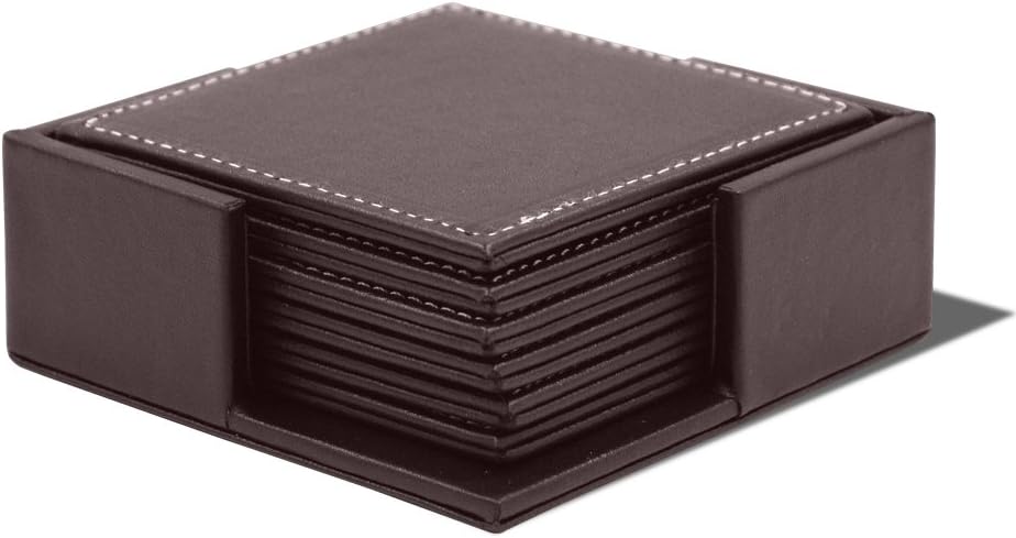 Drink Coasters with Holder Set of 6 Use Home Office Hotel Square