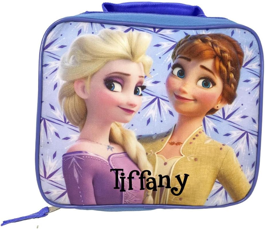 Disney Frozen Anna and Elsa Lunch Box Officially Licensed Insulated Food Bag Personalized with Custom Name