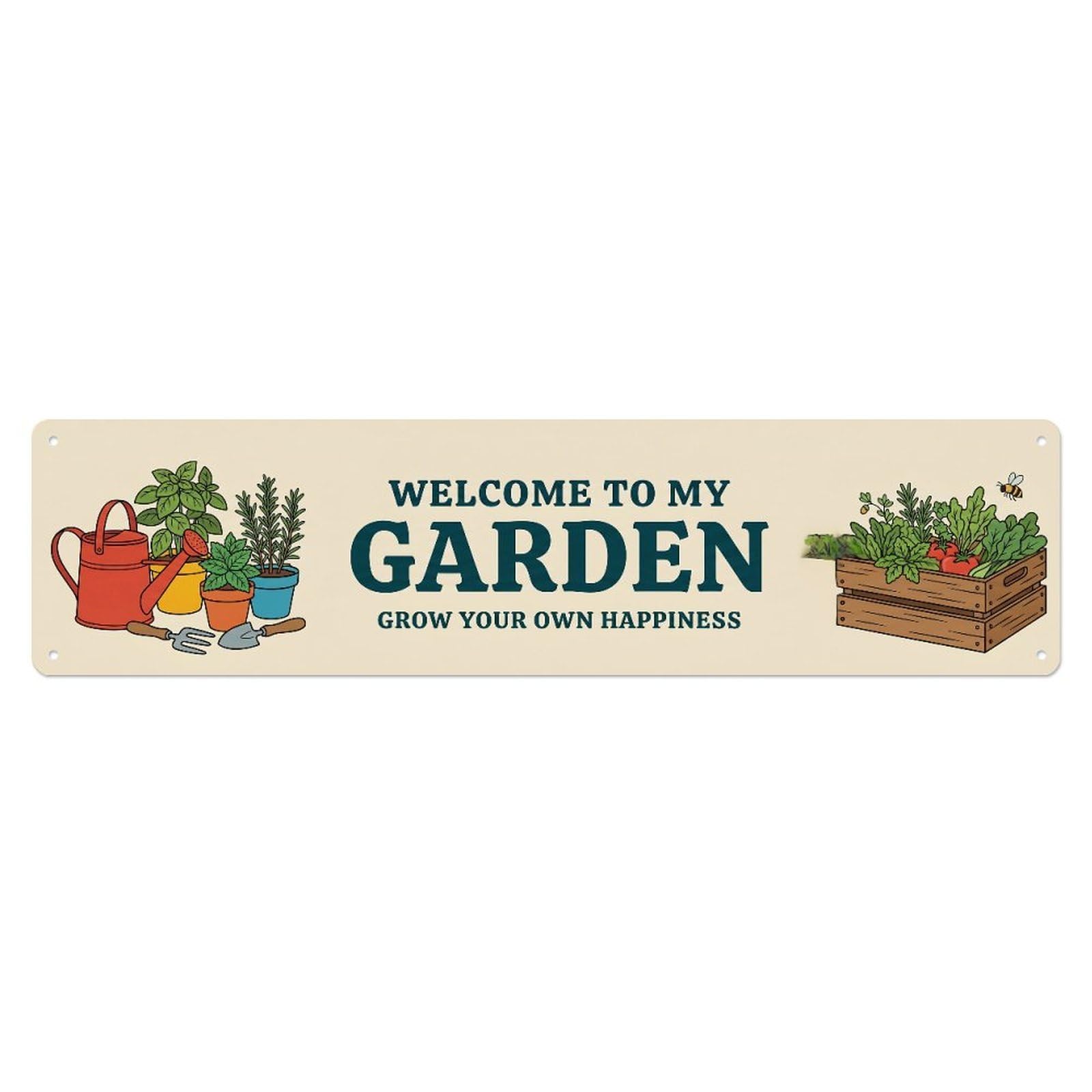 Metal Tin Sign Welcome To My Garden Retro