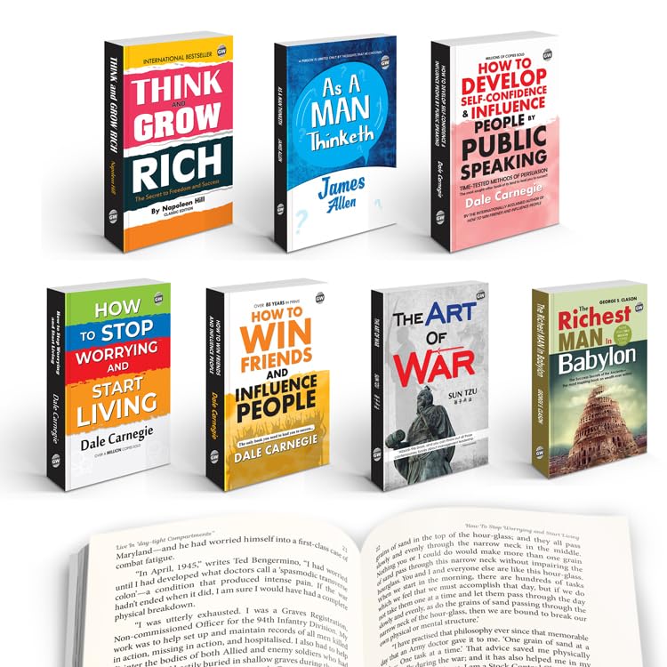 Image of 7 Powerful Books for Personal Growth & Financial Success : A Motivational Gift Set - Think & Grow Rich, The Art of War, How to Win Friends & More, Educational learning Book