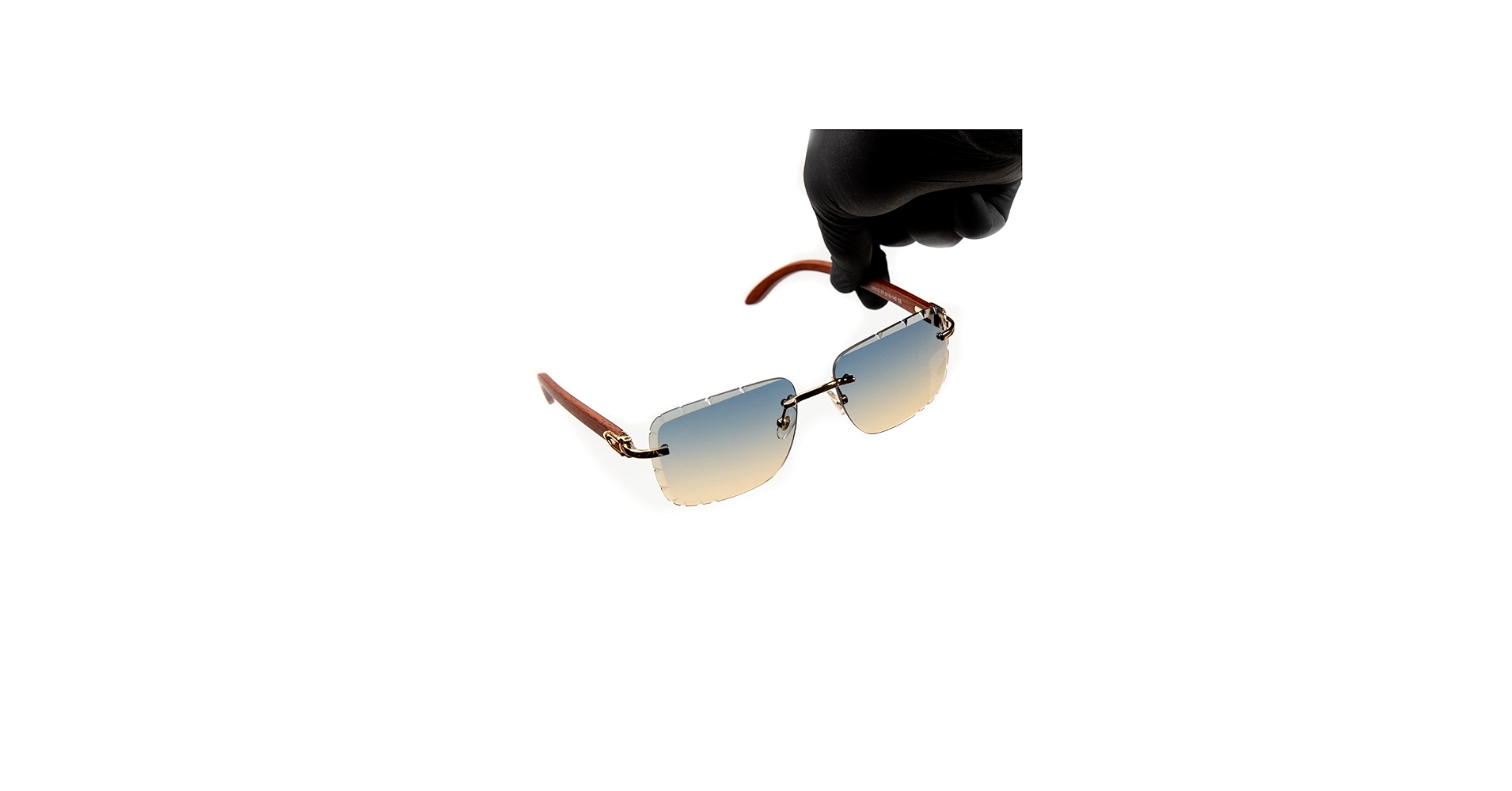 Amazon.com: Street Knitted Square Gold Frame Gem Cut Rimless