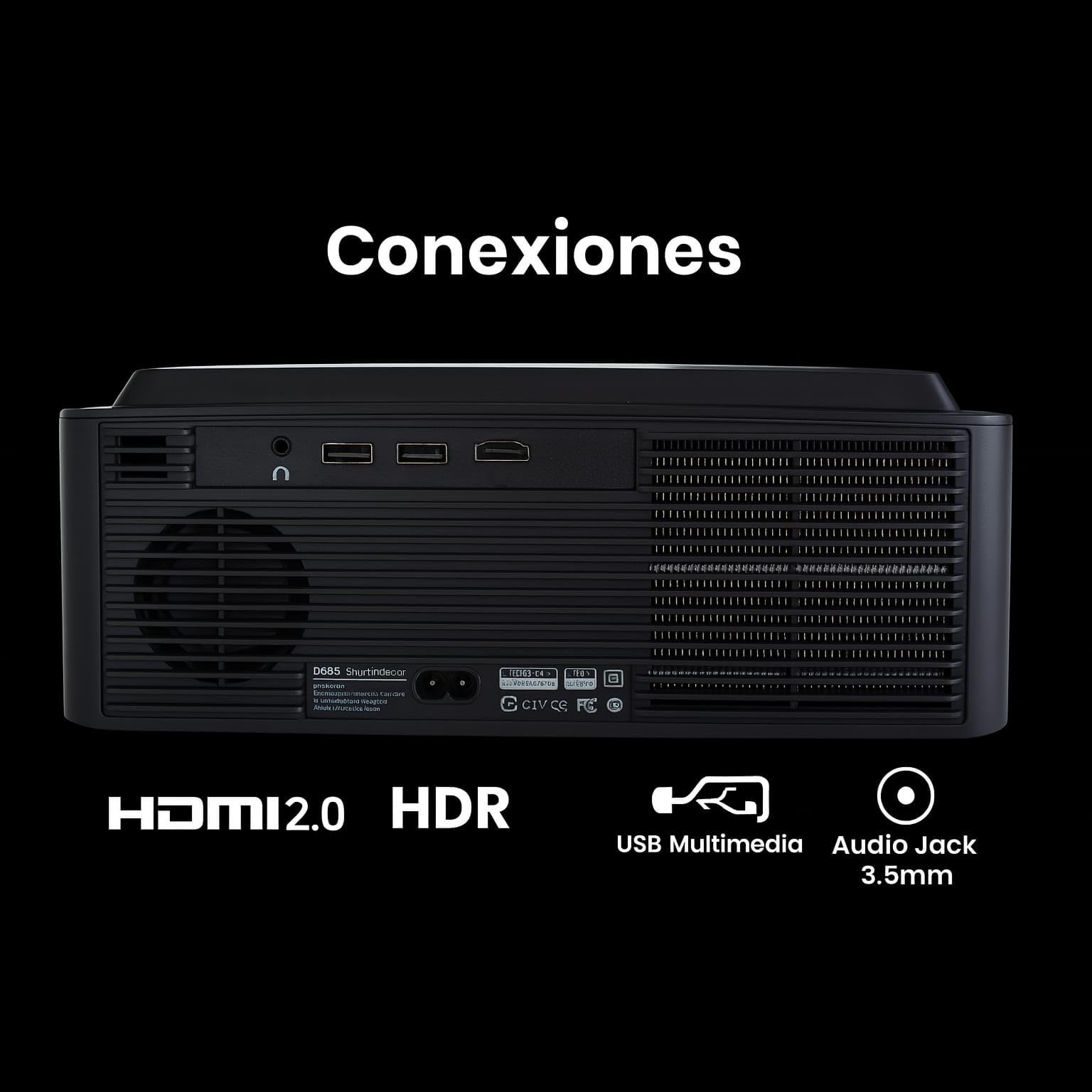 Proyector Unicview Dess C5 Pro, [Google TV y 2500 ANSI], Innovador Sistema de Auto elevación motorizado, HDR, Certificado Google TV, Soporte 4K con WiFi 6 y Bluetooth, Enfoque y Keystone automáticos
