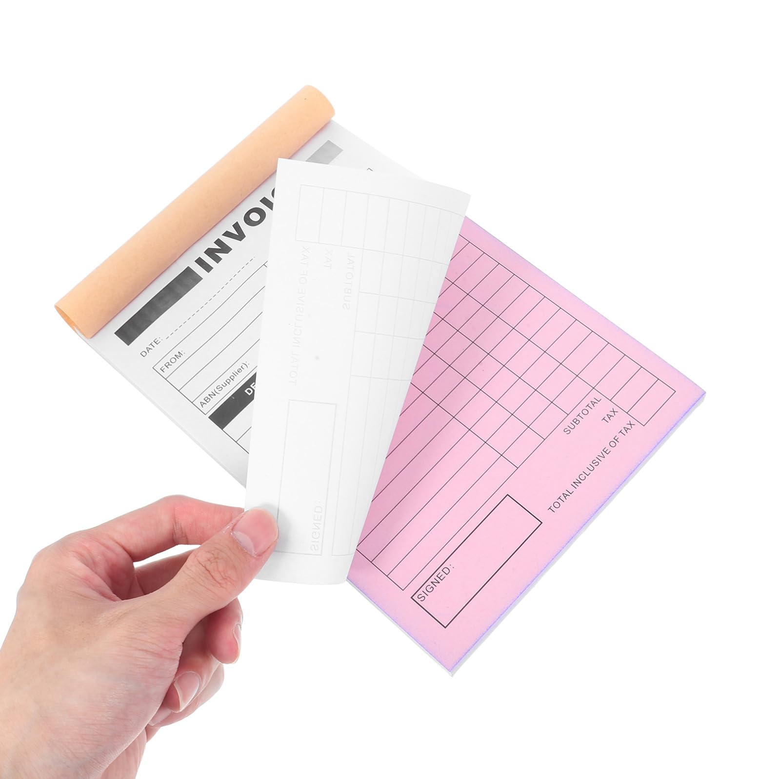 Uonlytech Libro delle Ricevute Doppia Copia 5 Pezzi con Supporto Integrato in Carta per Piccole Imprese Ordine Informazioni Ristorante e Fiorista