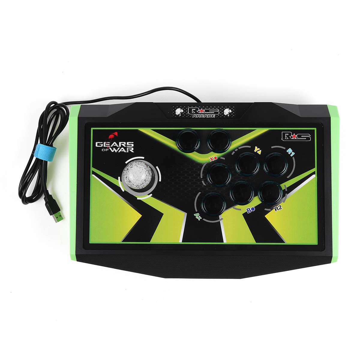 RS USB Led Juego De Cable Arcade Joystick Fighting Stick Inget Fördröjning Gamepad Controlador De Arcade För Pc Videojuego - Black & Green