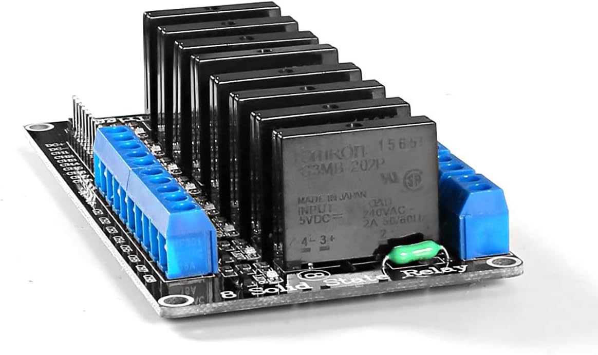 AITRIP 2PCS 8 Channel 5V Solid State Relay Module Board High Level Trigger Compatible with Arduino Uno Duemilanove MEGA2560 MEGA1280 ARM DSP PIC (2PCS)