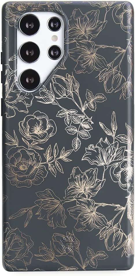VELVET CAVIAR Compatible with Samsung Galaxy S22 Ultra Case for Women [8ft Drop Tested] w/Microfiber Lining - Cute Protective Phone Cases (Floral Rose Gold)
