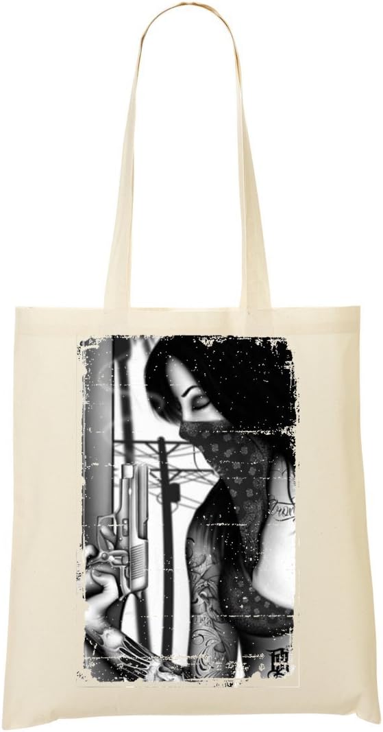 Gangster Girl Animation Series Guns Tattoos Colombia Medellin Shopping Tote Bag