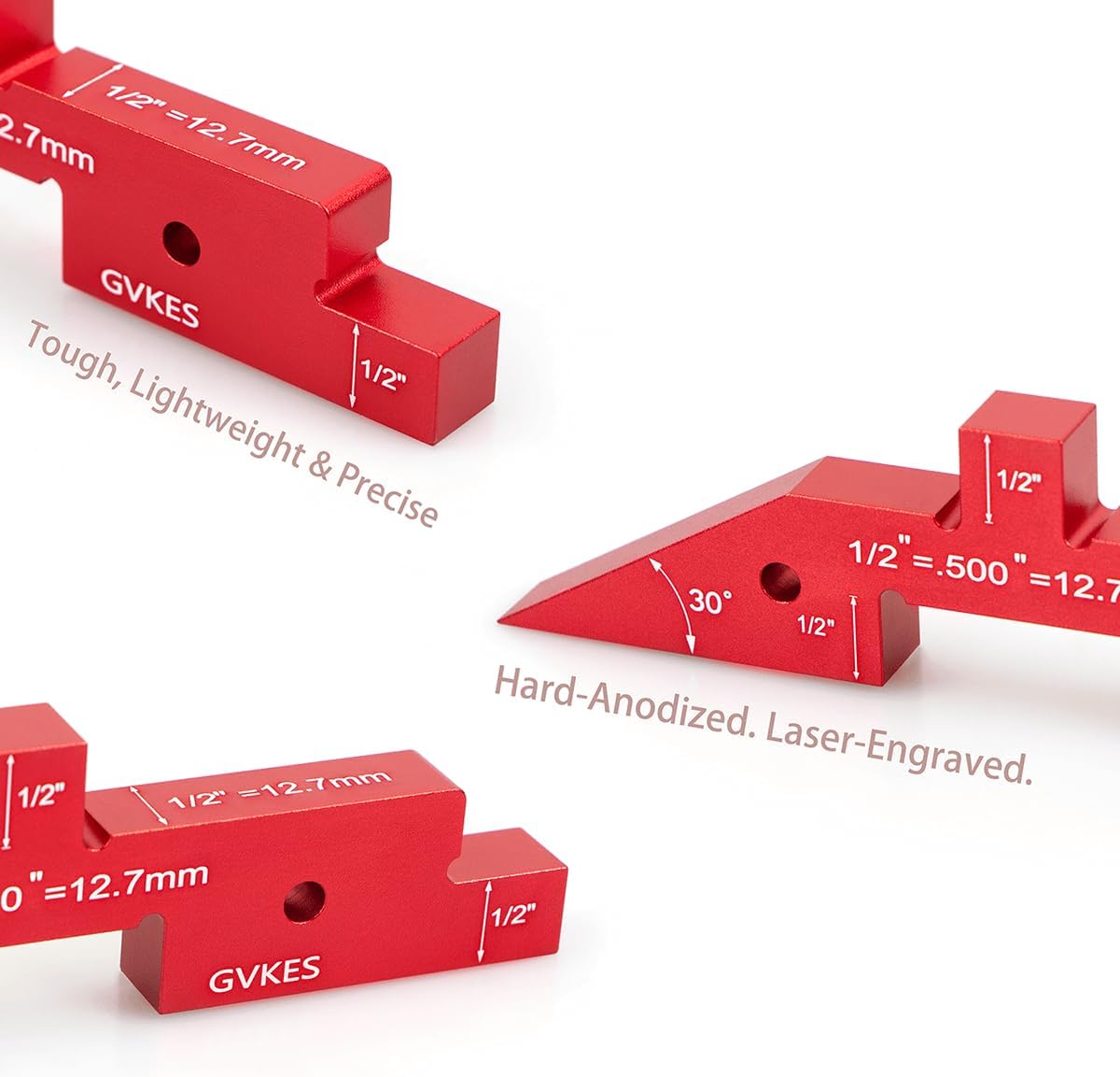 8-Piece 6061-T651 Setup Blocks | ±0.001" Precision Woodworking Gauge Set | Professional Height & Depth Tool for Router Table & Table Saw
