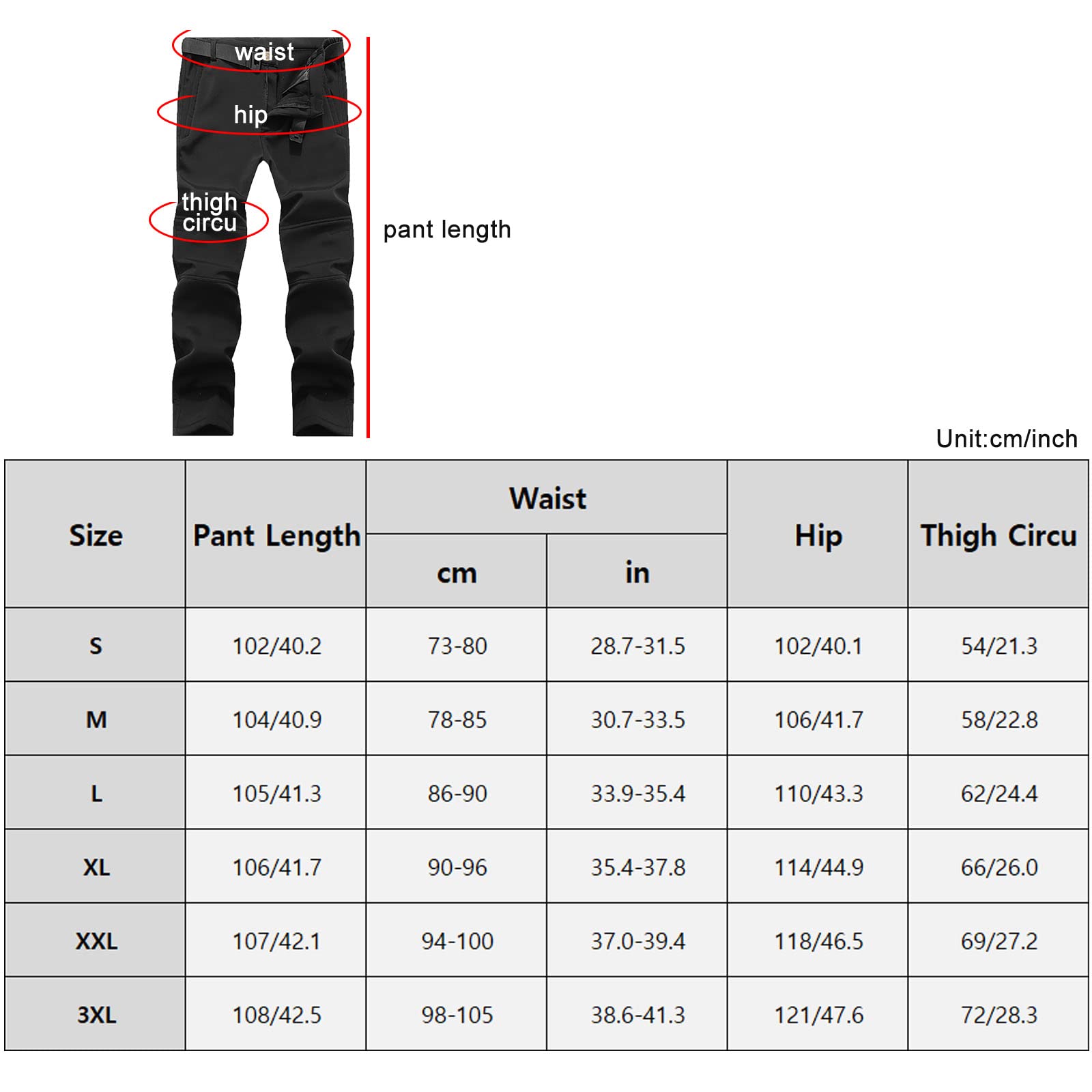 Uomo Pantaloni Trekking Invernali Impermeabile Hiking Sci Escursionismo Caldo Softshell Outdoor(Size:S,Color:Verde)