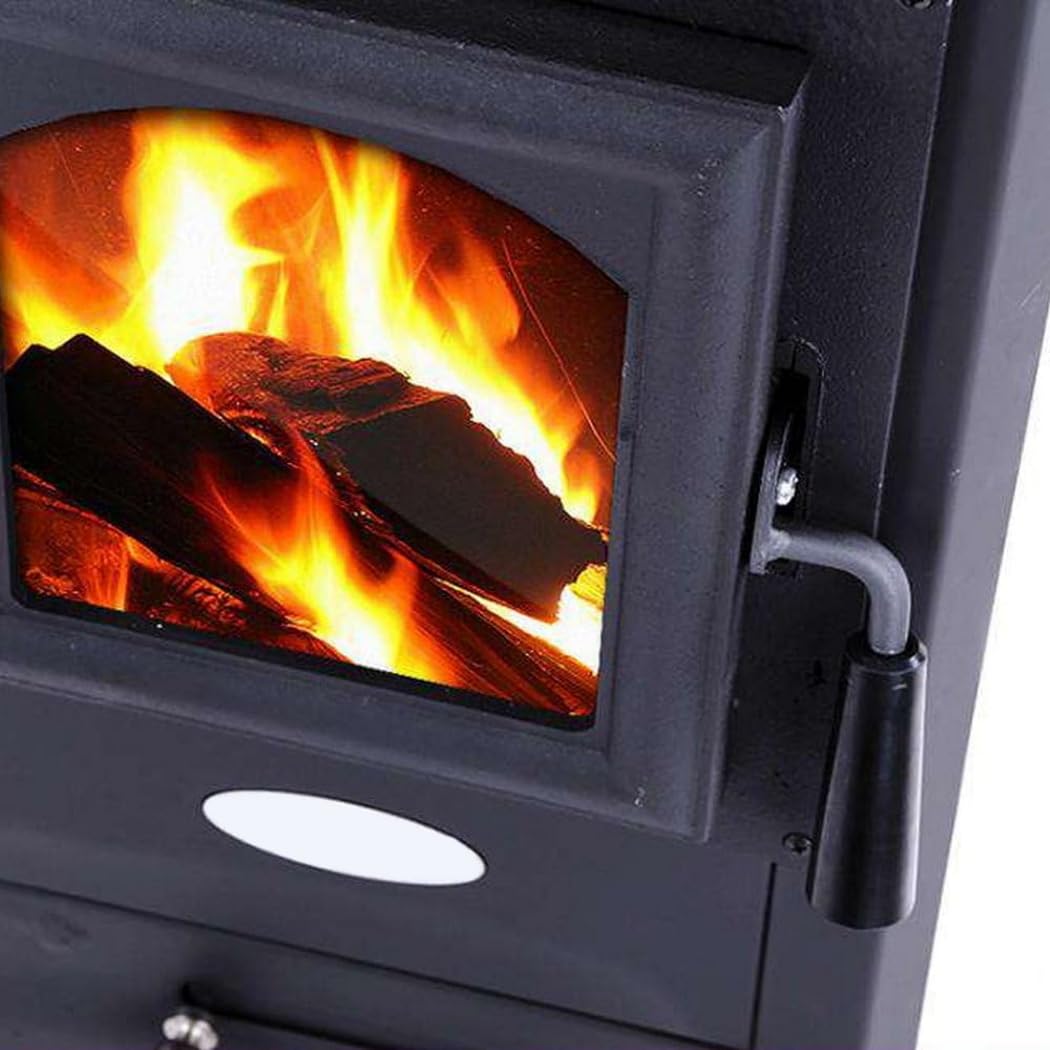 Stufa a legna 7kW rossa acciaio riscaldamento ambienti calore casa EKONOMIK LUX