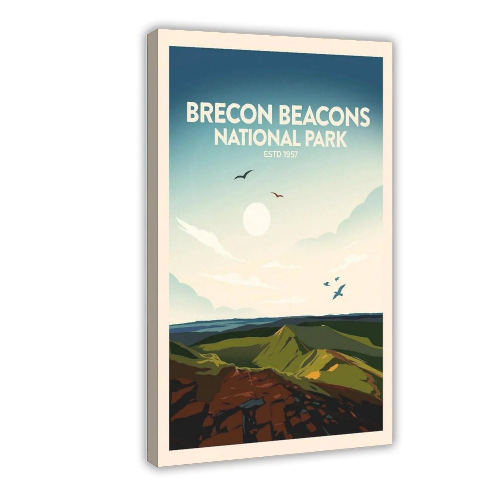 Qogdaf Brecon Beacons Pen-Y-Fan South Wales Canvas Poster Bedroom Decor Landscape Office Room Decor Gift 08X12inch(20X30cm)