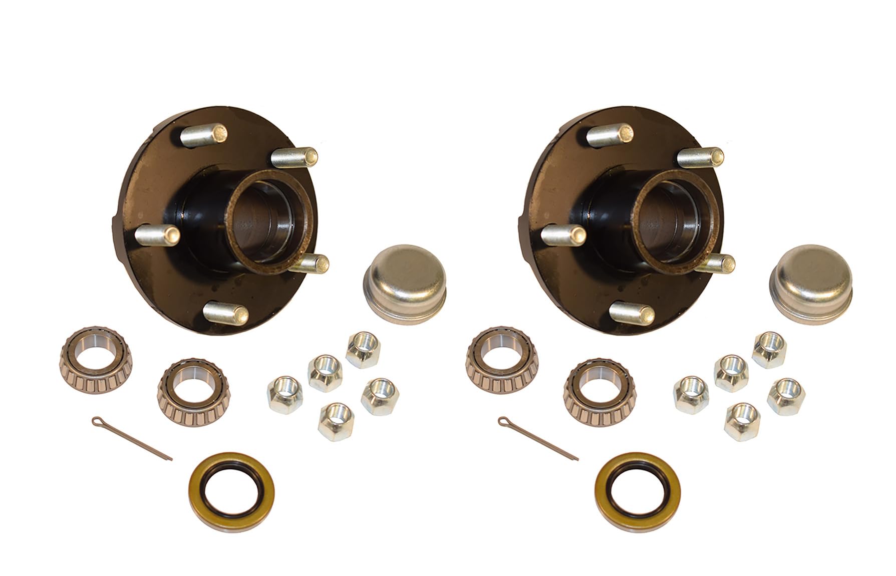 RIGID HITCH INCORPORATED Trailer Hub Kit (BT-150-PR) 5 Bolt on 4-1/2 Inch Circle with 1 inch I.D. Bearings - One Pair