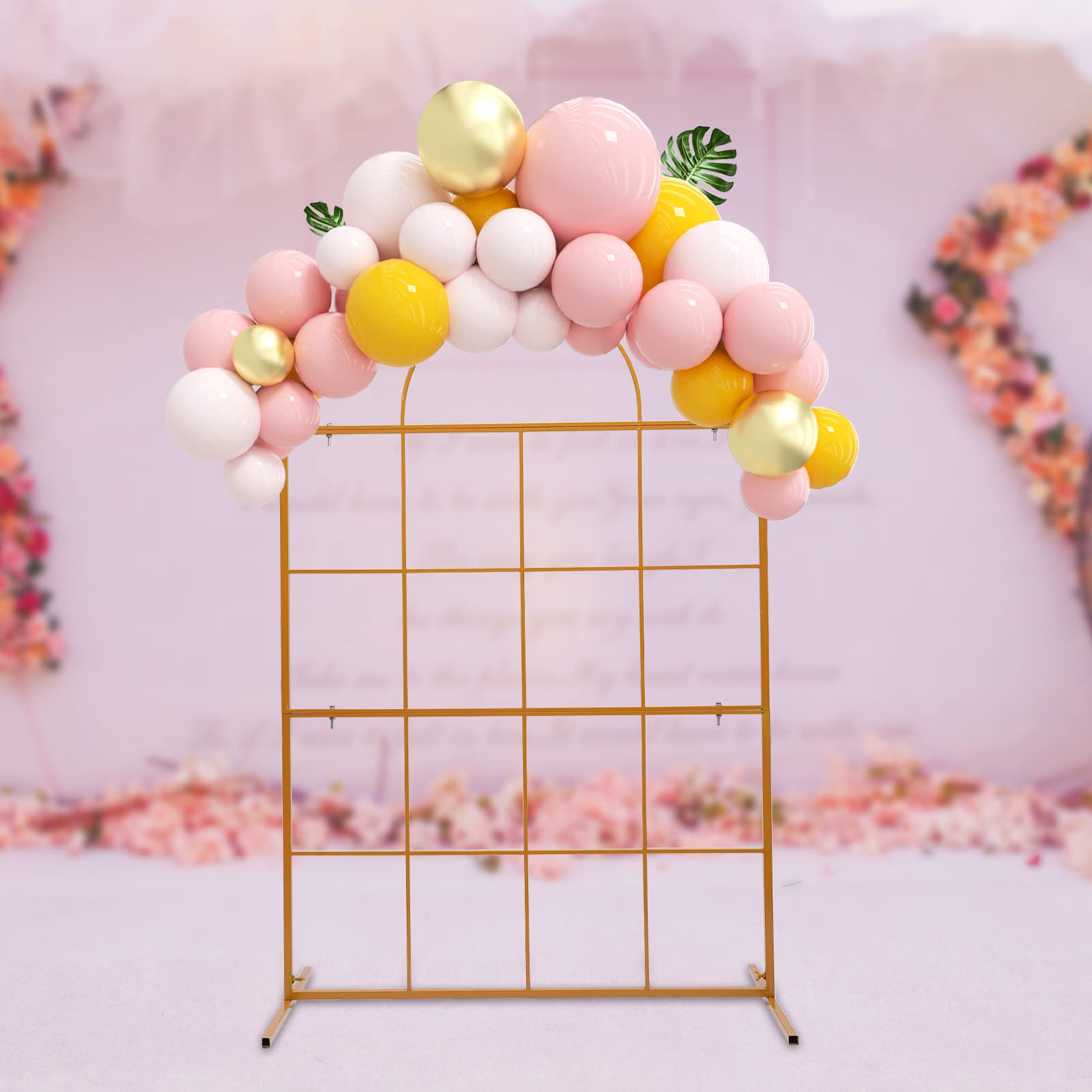 WooDerson 120X200cm Gold Hochzeitsbogen, Ballonbogen Aus Metall, Rosenbogen Für Hochzeit Geburtstag Gartendekoration Usw