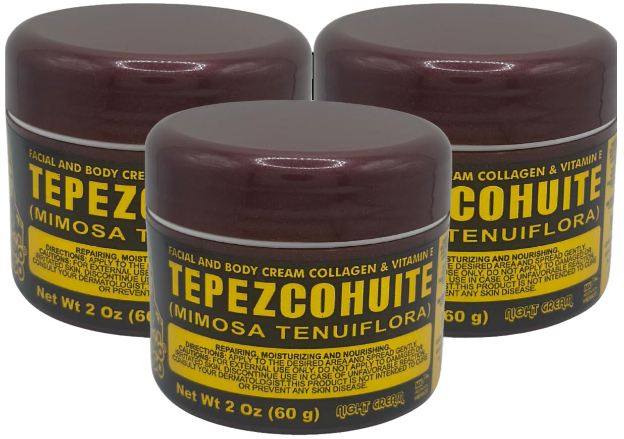 Tepezcohuite Night Cream 60g / 2.02Fl Oz 3 Pack - Reduce Expression Lines - Clarifies Skin Imperfections