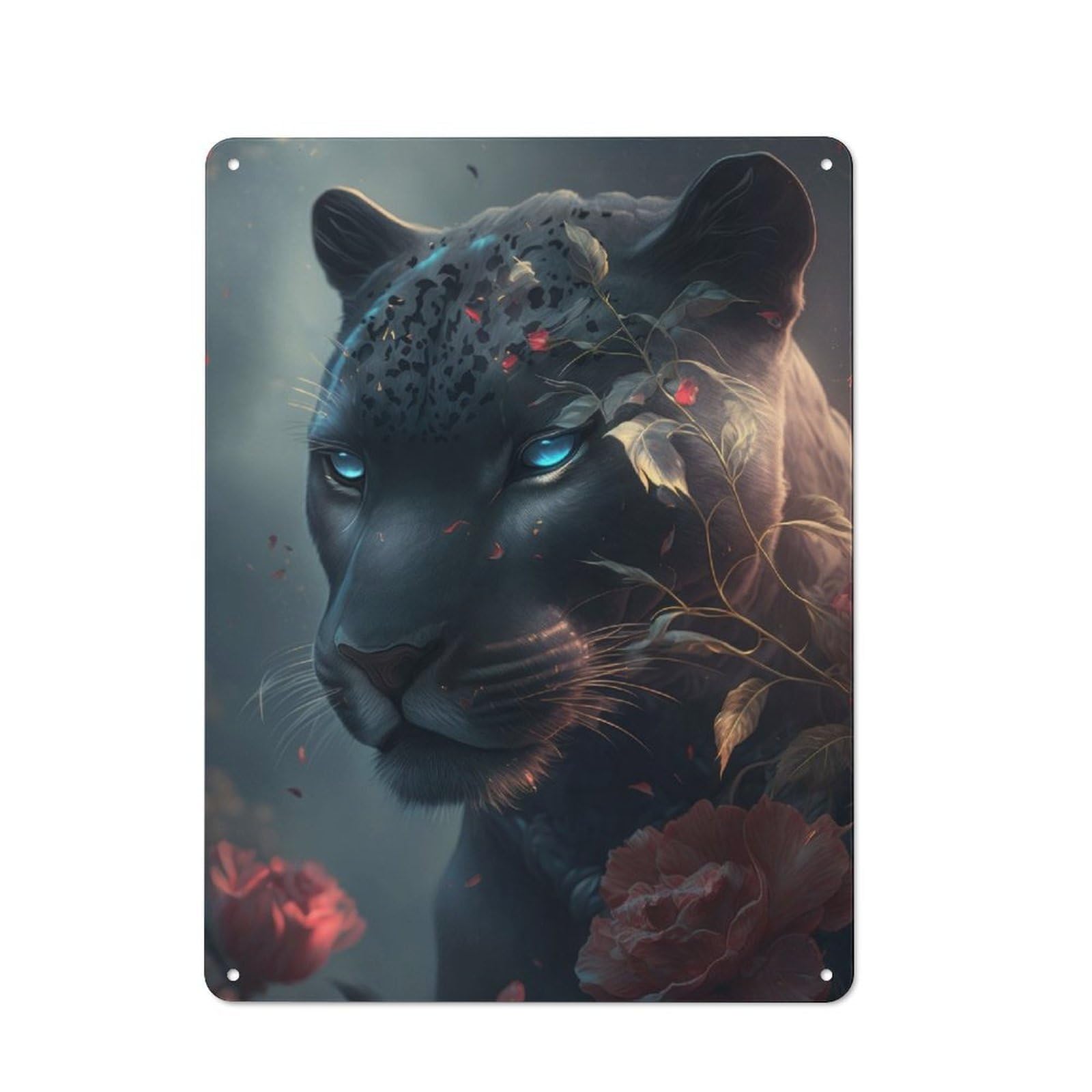 Junmoney Black Panther Fantasy For Garden Room Or Summerhouse, Vintage Tin Sign 40X30cm, For Display In Garden Rooms And Summerhouses