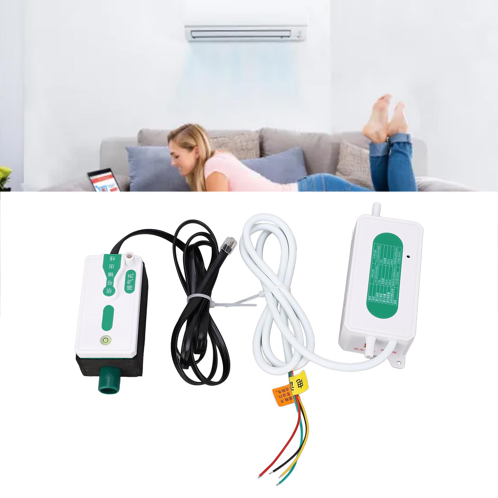 Bomba de Condensado de HVAC de Alto Rendimiento y Alto Rendimiento, 24l/h, Cabezal de 10 M, Instalación Fácil, Tecnología de Detección de Sondas, 110-230V, Energía Eficiente, para Aires