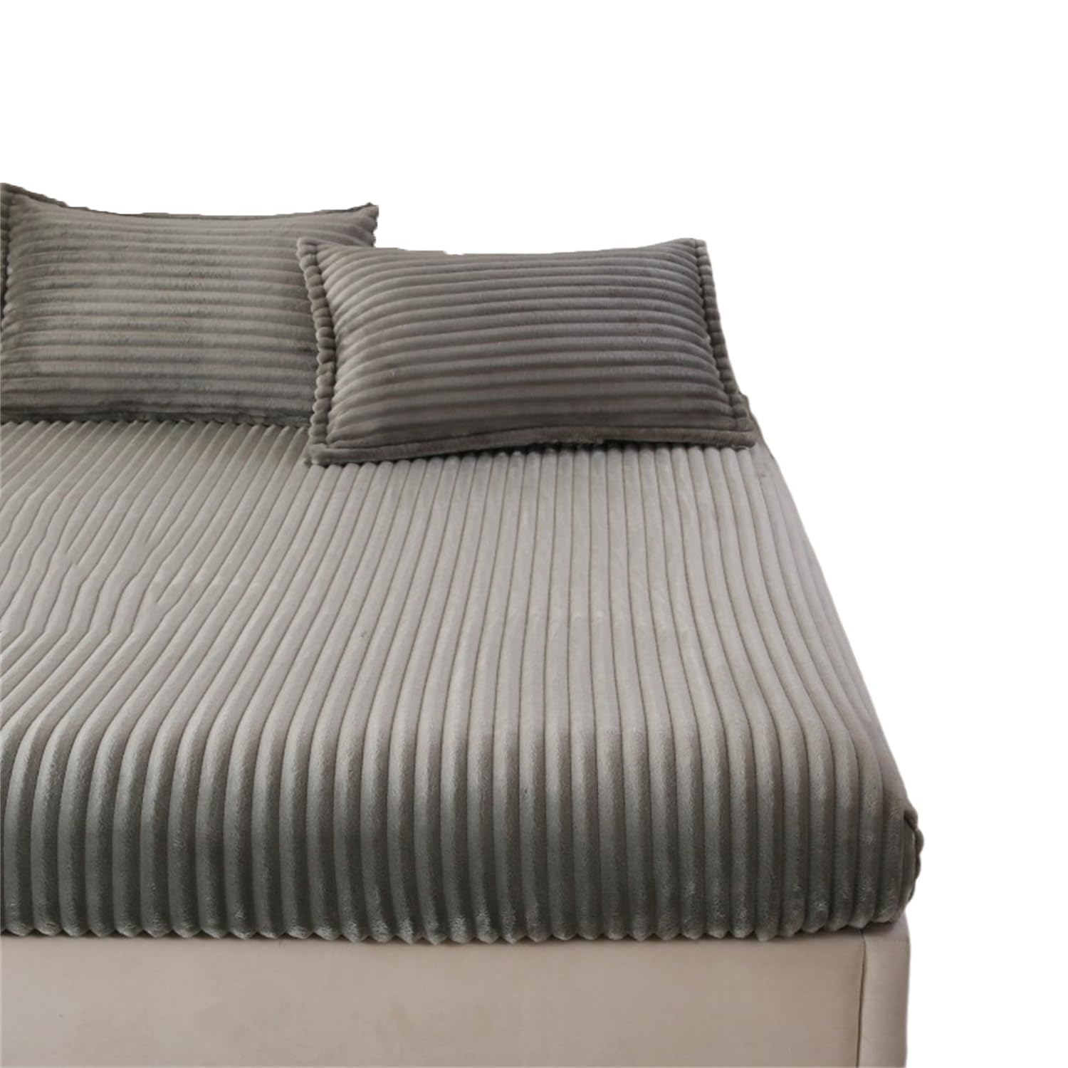 Coprimaterasso in Flanella, Morbido e Traspirante, con Angoli Profondi 28 cm, Impermeabile e dalla vestibilità sicura per Uso Domestico (Grigio, 150x200 cm)