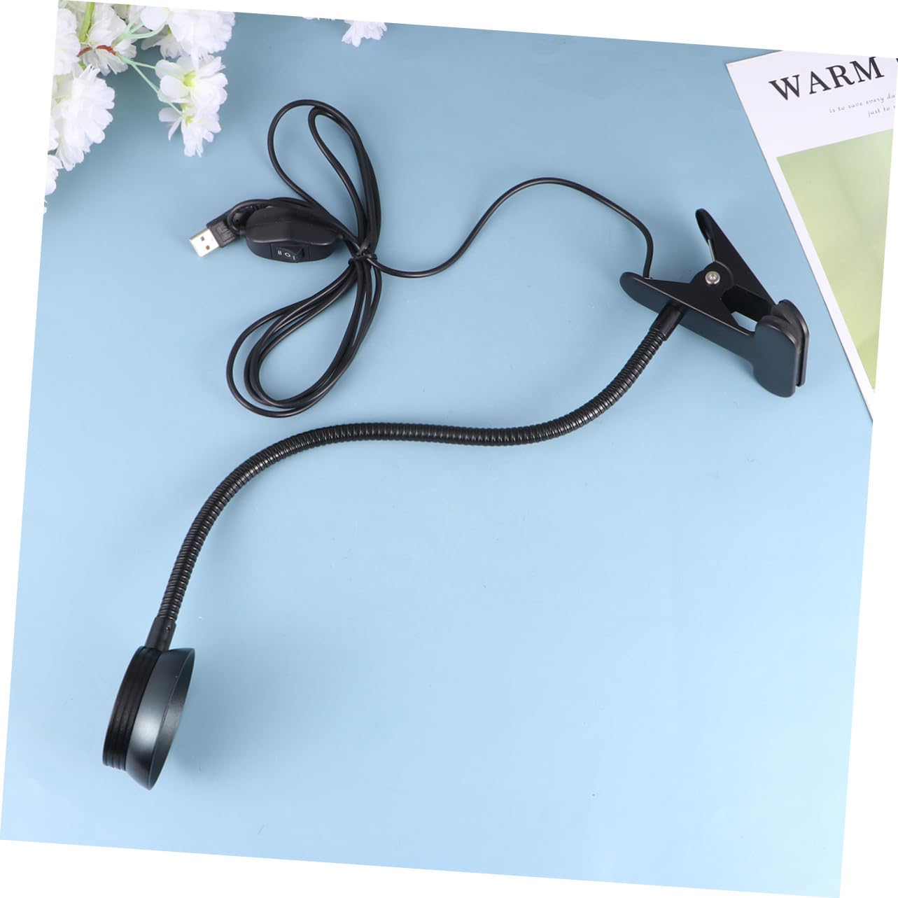 Gatuida Lampada da Lettura a Clip LED 4w 6w Nera Collo Flessibile | Usb, 2 Livelli di Luminosità, Cavo Incluso, per Lettura Notturna e Viaggio