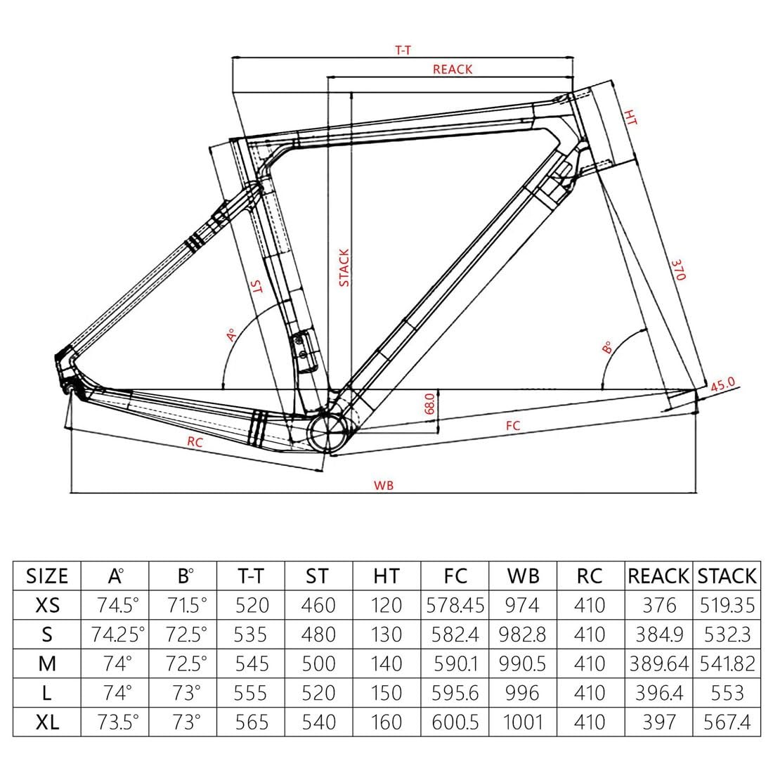 HIMALO 700C Carbon Road Bike Frameset 46/48/50/52cm C Brake Frame Broken Wind Bike Frame QR 100mm/130mm Lightweight Bicycle Frame Set Full Internal Routing (Size : 46CM)