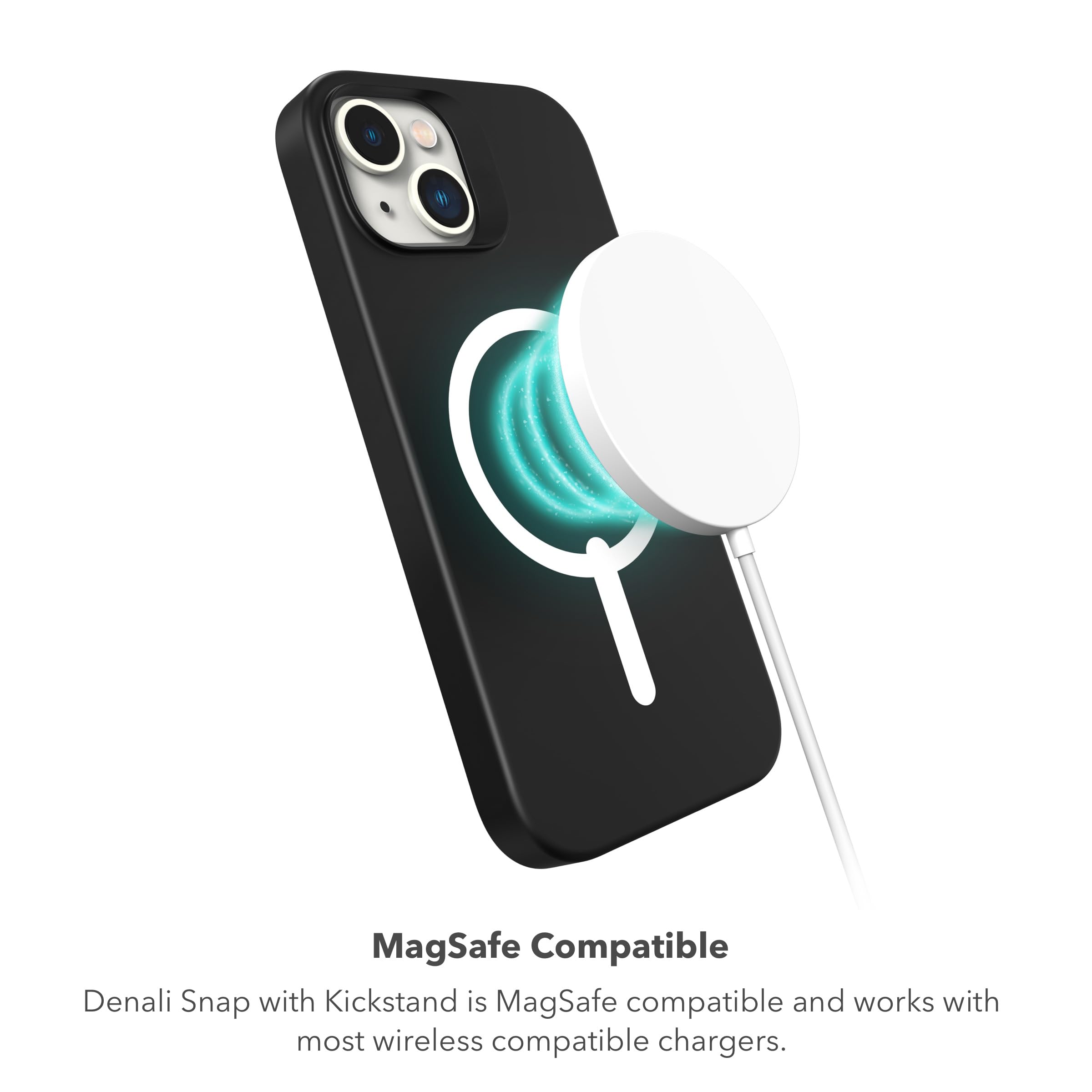 ZAGG Denali Snap - Funda para iPhone 15/14/13 con Soporte, protección contra caídas (16 pies), Funda Texturizada de Doble Capa para teléfono Celular, diseño Antideslizante, Funda MagSafe, Azul Marino