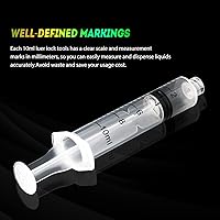 Vista 4 de SHAOTONG 10mL Syringe with 21 Gauge 1.5 Inch Needle Lab Disposable Sample Injection Syringes, 100 Pack