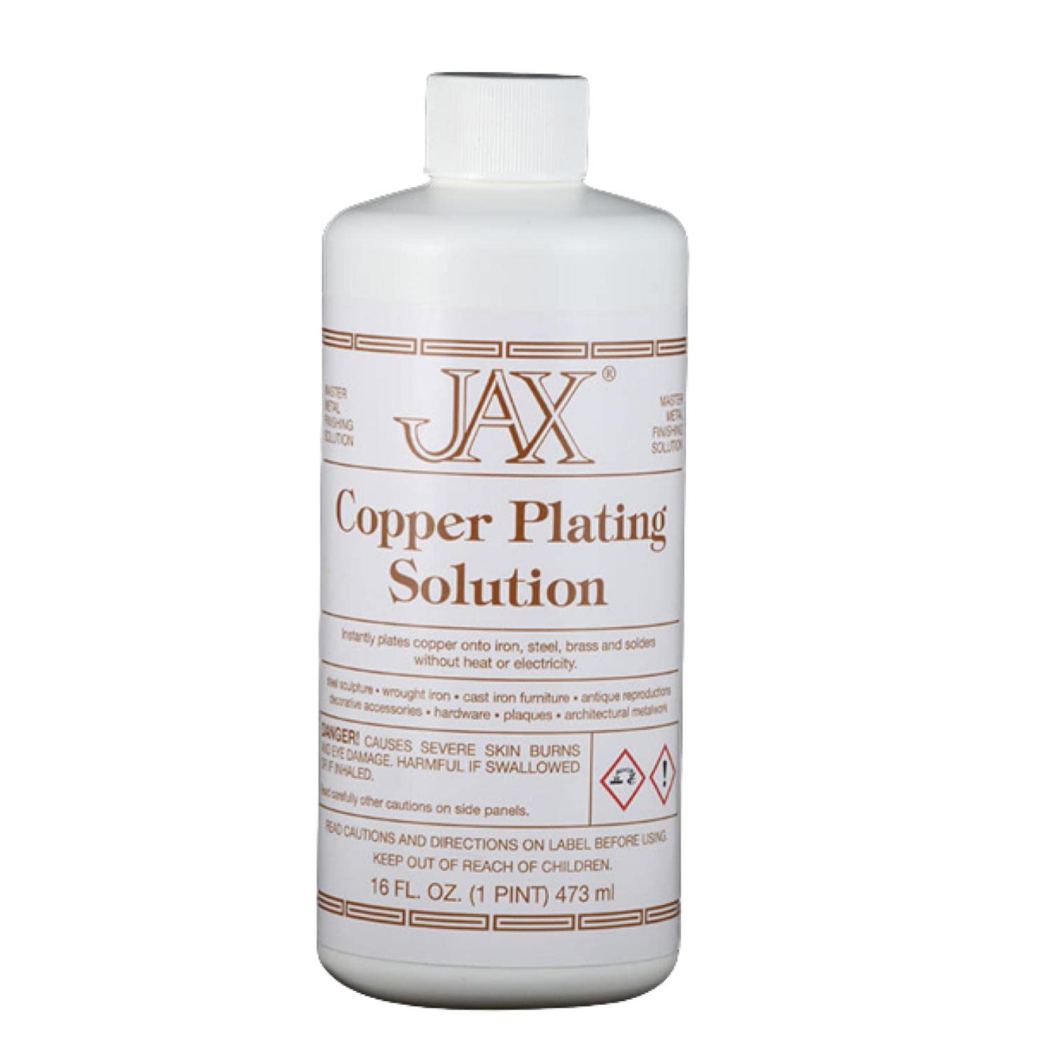 JAX Copper Plating Solution - Metal Finishing Solution - Antique Finish Without Heat or Electricity - Pint