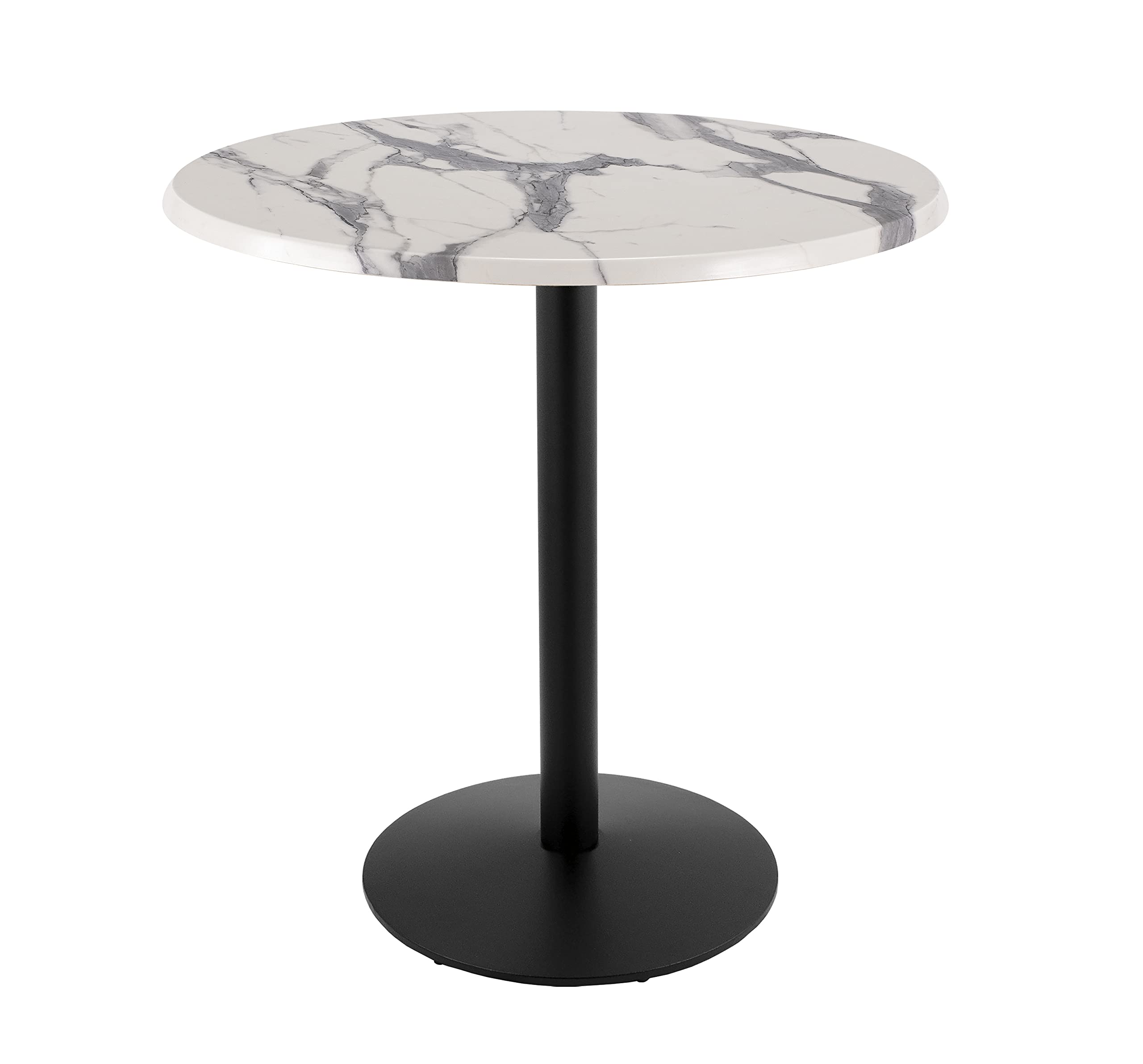 Holland Bar Stool Co. 42" Tall OD214 Indoor/Outdoor All-Season Table with 36" Diameter White Marble Top